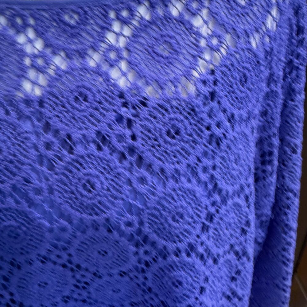 Lilly Pulitzer Topanga Dress Iris Blue Breakers Crochet Lace XL NWOT - Picture 4 of 14